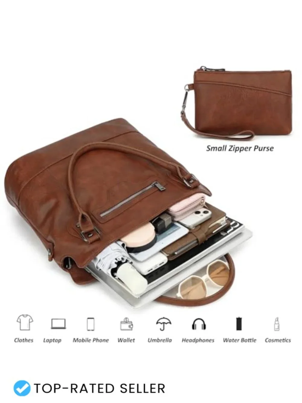 Large Vegan Leather Hobo Tote Women Crossbody Shoulder Bag with Adjustable
